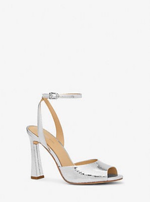 Picture of Rosie Metallic Snake Embossed Leather Sandal