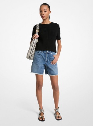 Boyfriend Denim Shorts in DUSK BLUE WASH | Michael Kors
