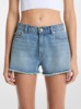 Gisele Frayed Denim Shorts in HORIZONWASH | Michael Kors