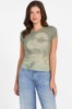 صورة Printed Crewneck Burnout Tee - Green