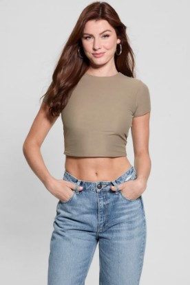 Picture of Rene Second Skin Crop Tee - Brown