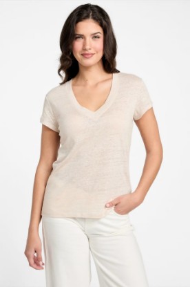 Picture of Eco Lindsey Linen Top - Beige