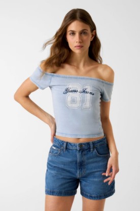 Picture of Off Shoulder T-Shirt - Blue