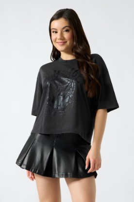 Picture of Foiled Boxy T-Shirt - Black