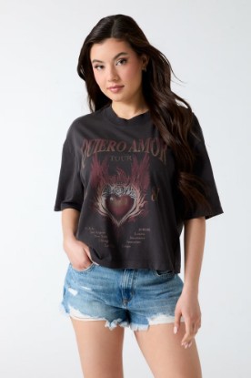 Picture of Printed Boxy T-Shirt - Black