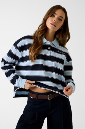 Picture of Striped Polo blackened and pure white