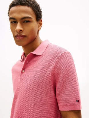 Picture of Short-Sleeve Waffled Sweater Polo