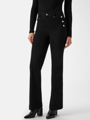 Picture of Eco Faye Sailor Flared Jeans - Black