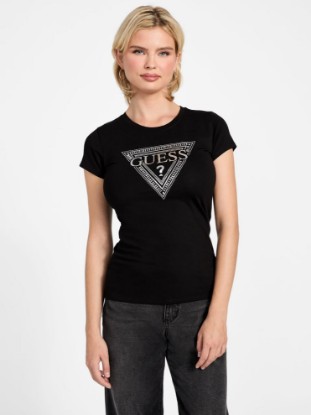 Picture of Eco Rhinestone Signature Tee  Black