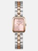 صورة Two-Tone Rectangle Analog Watch