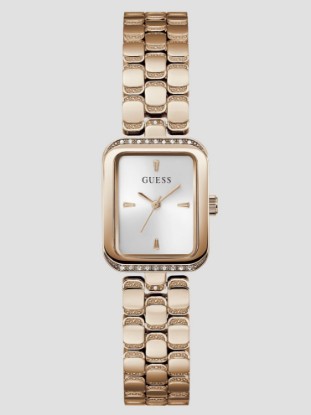 Picture of Rose Gold-Tone Textured Square Analog Watch