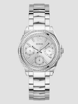 Picture of Silver-Tone and Crystal Multifunction Watch