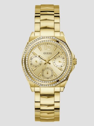 Picture of Gold-Tone and Crystal Multifunction Watch