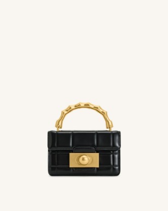 Picture of Kaia Bamboo Metal Handle Handbag - Black