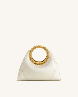 Picture of Amiya Leaf Handle Sculpture Bag - White