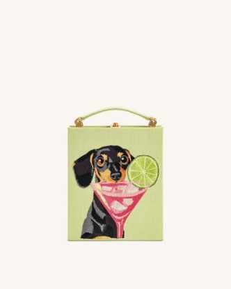 Picture of Taya-Puppy Pattern Book Shape Clutch Bag - Light Green