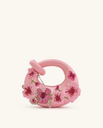 Picture of Abacus Embroidered Floral Mini Top Handle Bag - Pink