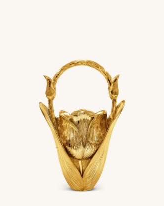 Picture of Ella Tulip Vase Top Handle Bag - Gold