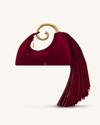 Picture of Nell Fringe Hardware Top Handle Bag - Burgundy