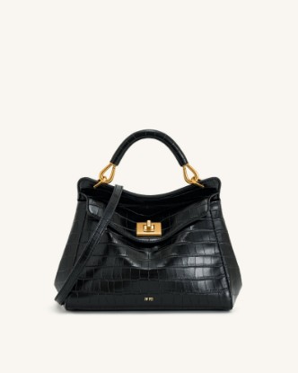 Picture of Lucia Classic Top Handbag - Black Croc