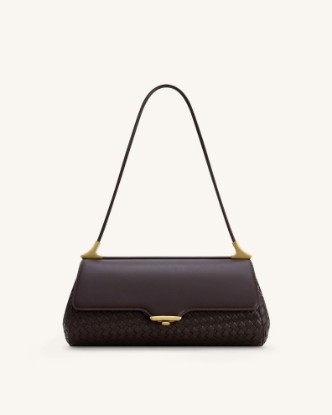 Picture of Eloise Woven Shoulder Bag - Dark Brown