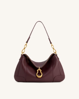 Picture of Jayla Metal Pendant Embellished Shoulder Bag - Deep Burgundy