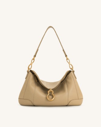 Picture of Jayla Metal Pendant Embellished Shoulder Bag - Khaki