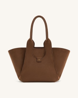 Picture of Cara Faux Suede Tote Bag - Mocha Brown