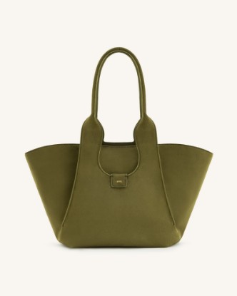 Picture of Cara Faux Suede Tote Bag - Dark Olive