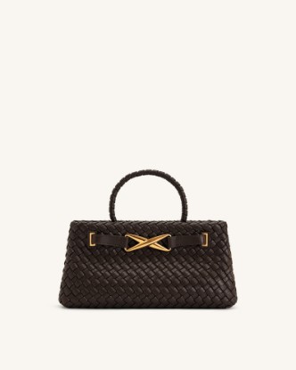 Picture of Elora Woven Tote Bag - Dark Brown