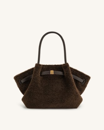Picture of Hana Medium Faux Fur Tote Bag - Mocha Brown