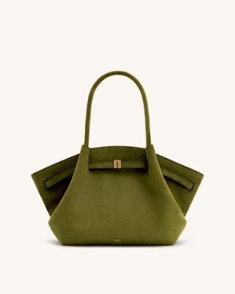 Picture of Hana Medium Faux Suede Tote Bag - Dark Olive