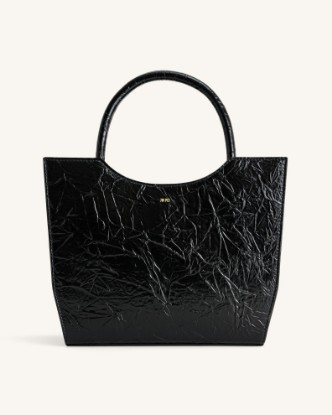 Picture of Leah Pleating Medium Tote Bag - Black