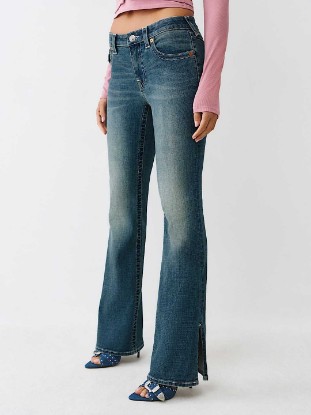 BECCA MID RISE SIDE SLIT HEM BOOTCUT JEAN