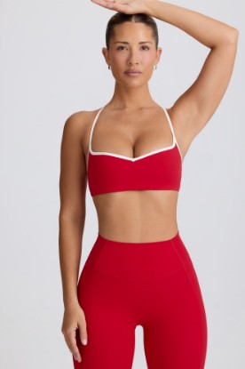 Picture of Soft Active Sweetheart-Neck Sports Bra in Hot Red