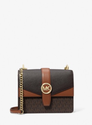 Picture of Greenwich Small Color-Block Signature Logo Crossbody Bag