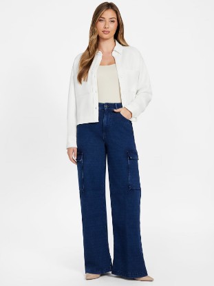 Picture of Angelique High Rise Wide Leg Cargo Jeans - Blue