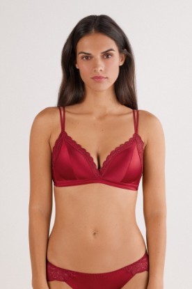 Tiziana Wireless Plunge Triangle Bra in Silk and Lace