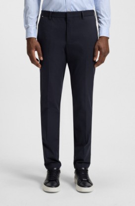 Picture of Slim-fit trousers in stretch cotton Black