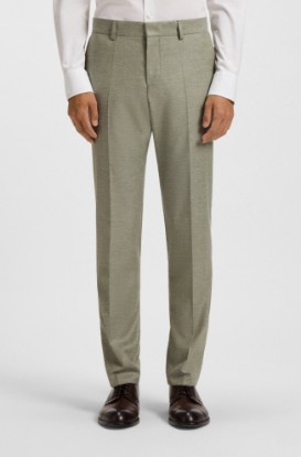 Picture of Patterned slim-fit trousers in stretch fabric Dark Blue