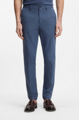 Picture of Slim-fit pants in cotton-blend twill Silver