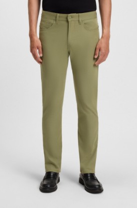 Picture of Delaware slim-fit trousers in cotton-blend twill White