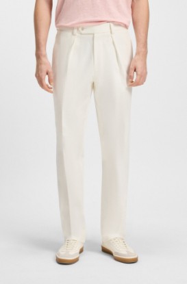 Picture of BECKHAM x BOSS trousers in stretch cotton Dark Blue