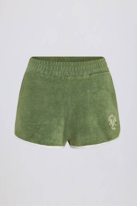 Picture of Terry Towelling Mid-Rise Shorts in Green
