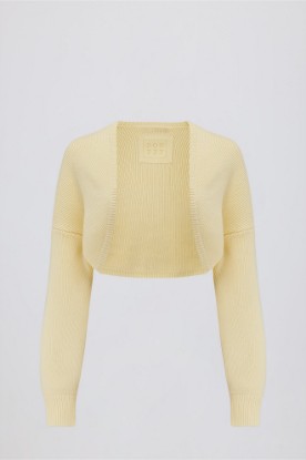 Picture of Ribbed-Knit Cropped Shrug in Lemon