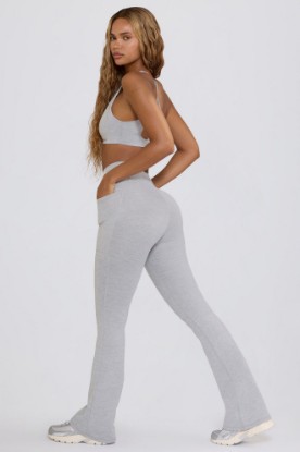 Picture of Soft Active V-Waist Pocket Flared Leggings in Grey Marl