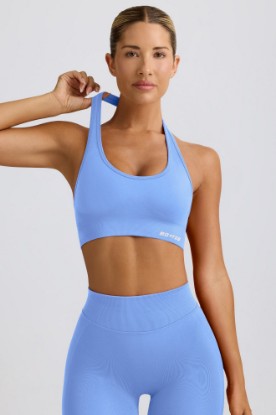 Picture of Define Luxe Halterneck Sports Bra in Light Blue