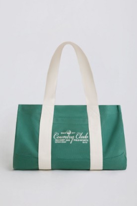 Picture of Oversized Canvas Tote Bag in Green