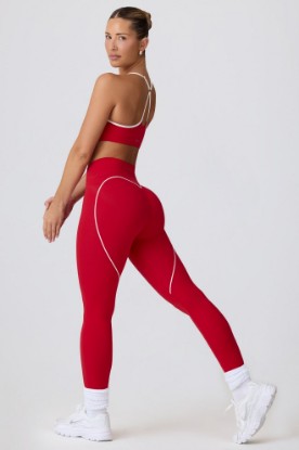 Picture of Soft Active Mid-Rise Leggings in Hot Red