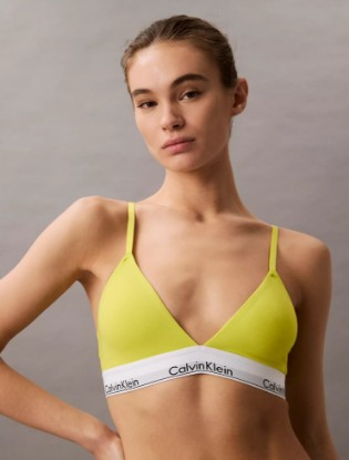 Picture of Icon Cotton Modal Lightly Lined Triangle Bralette Classic White